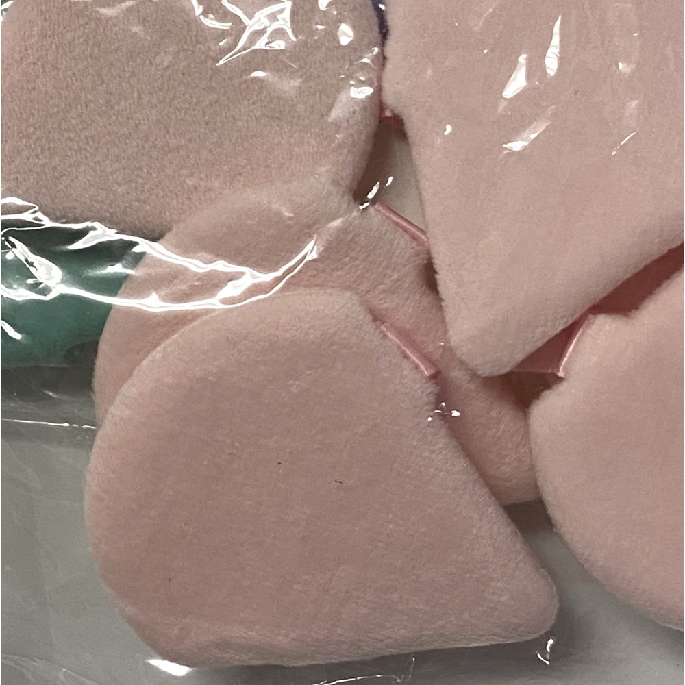 Makeup Powder Puff Sponge Fan Shaped 6 Pieces Pink